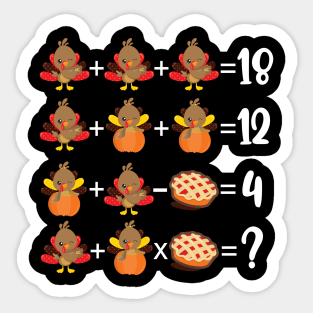 Funny Turkey Math Teacher Order of Operations Quiz Math Sticker